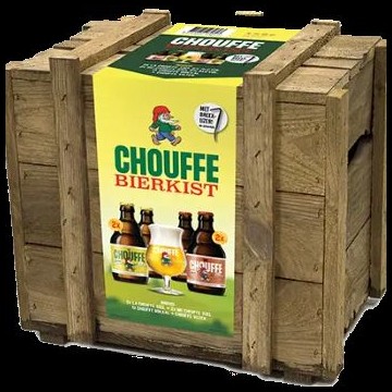 Brasserie d'Achouffe Bierbox La Chouffe 4 flesjes + glas